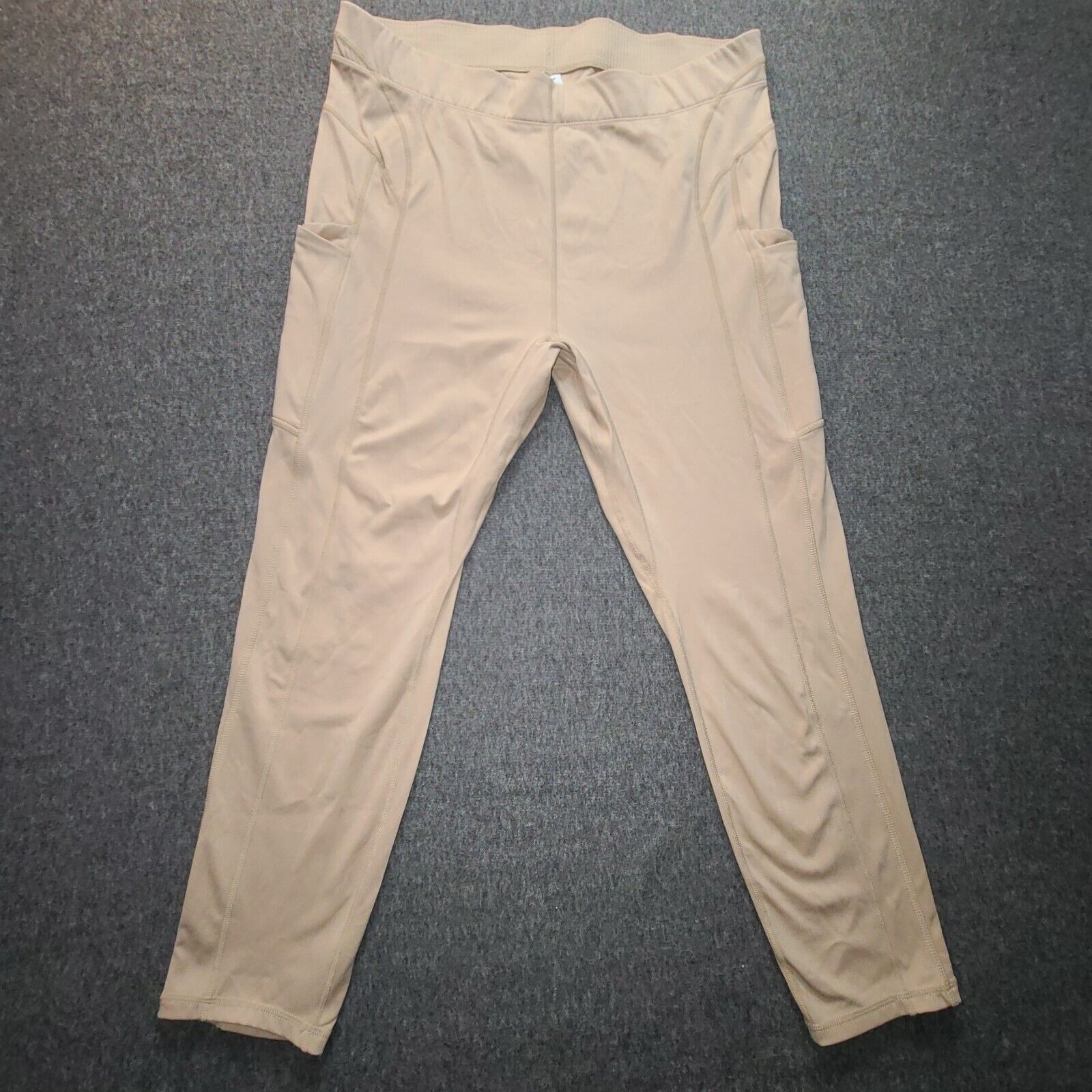 Fabletics Motion365 Leggings 1x High Waist Tan Stretch Workout Pants Pocket 7/8